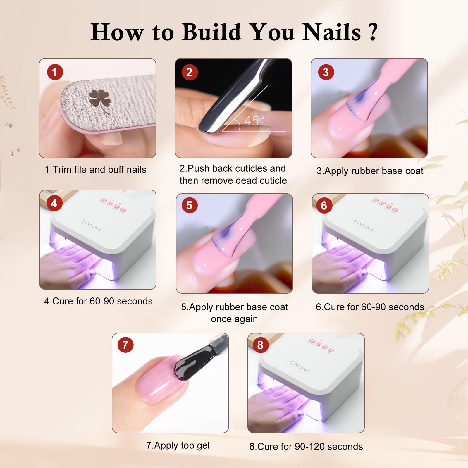 CANNI CF1 Gel Nail Polish Set - 30 Pcs, 9ml, Soak-Off, HEMA-Free for Home Manicures