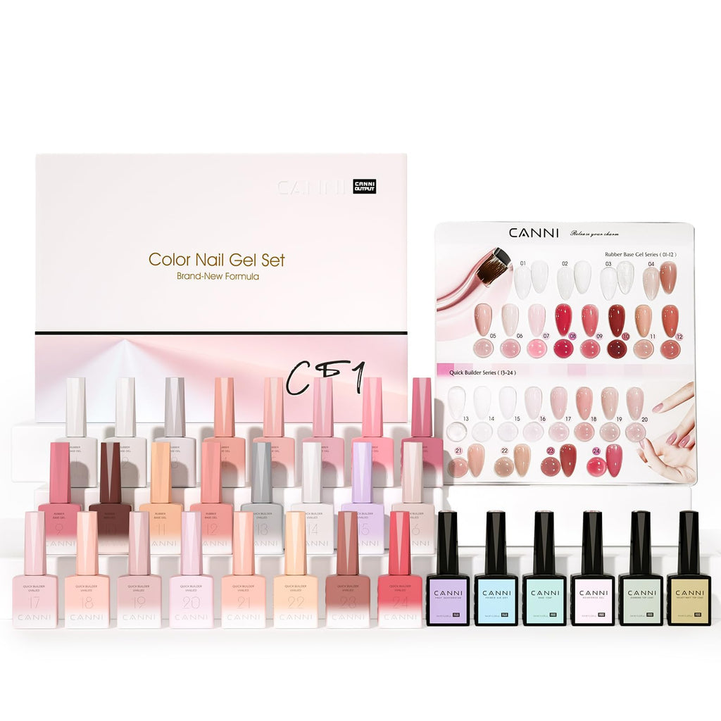 CANNI CF1 Gel Nail Polish Set - 30 Pcs, 9ml, Soak-Off, HEMA-Free for Home Manicures