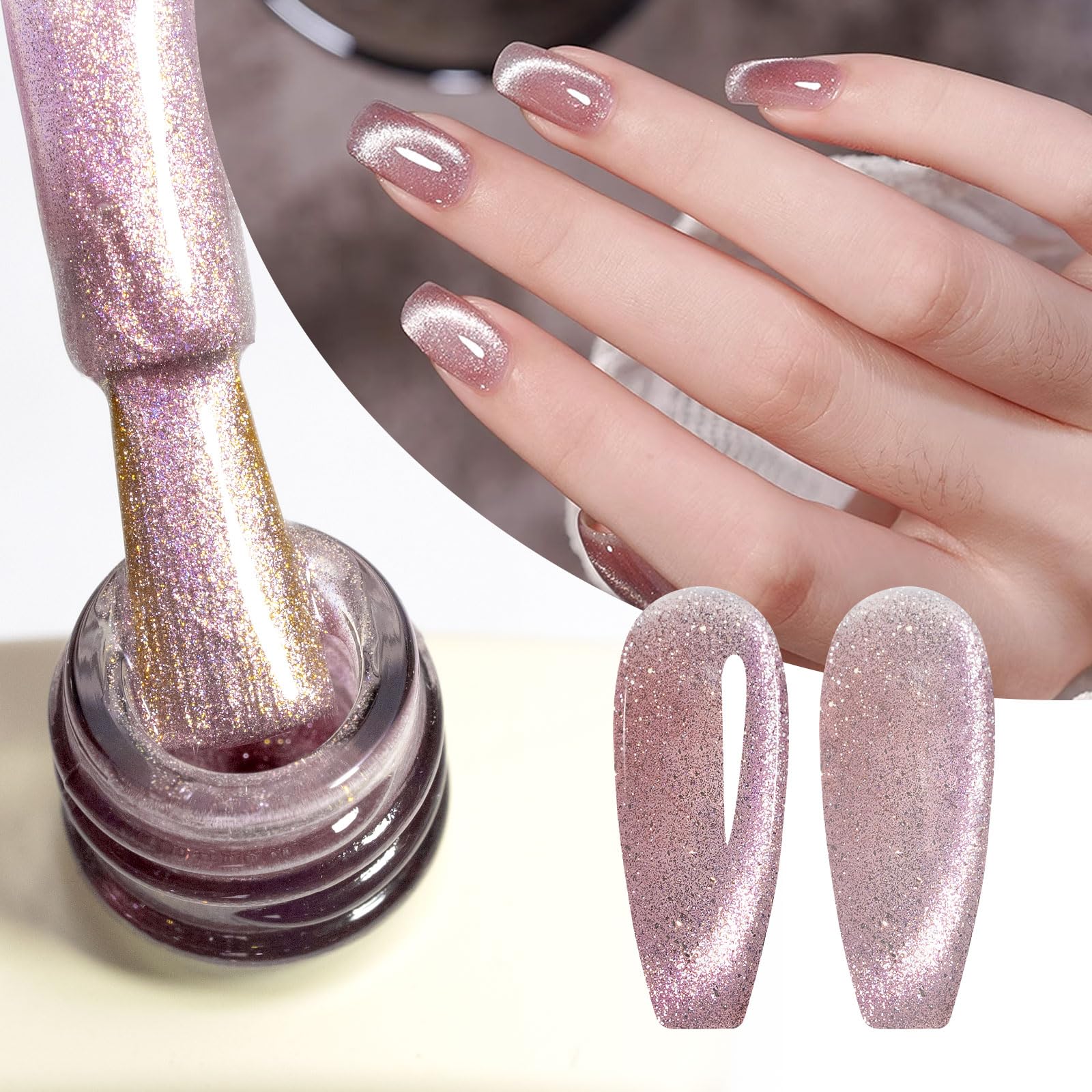 CANNI 8-Pcs Cat Eye Gel Nail Polish Set – 9ml Magnetic Shimmer Colors Kit