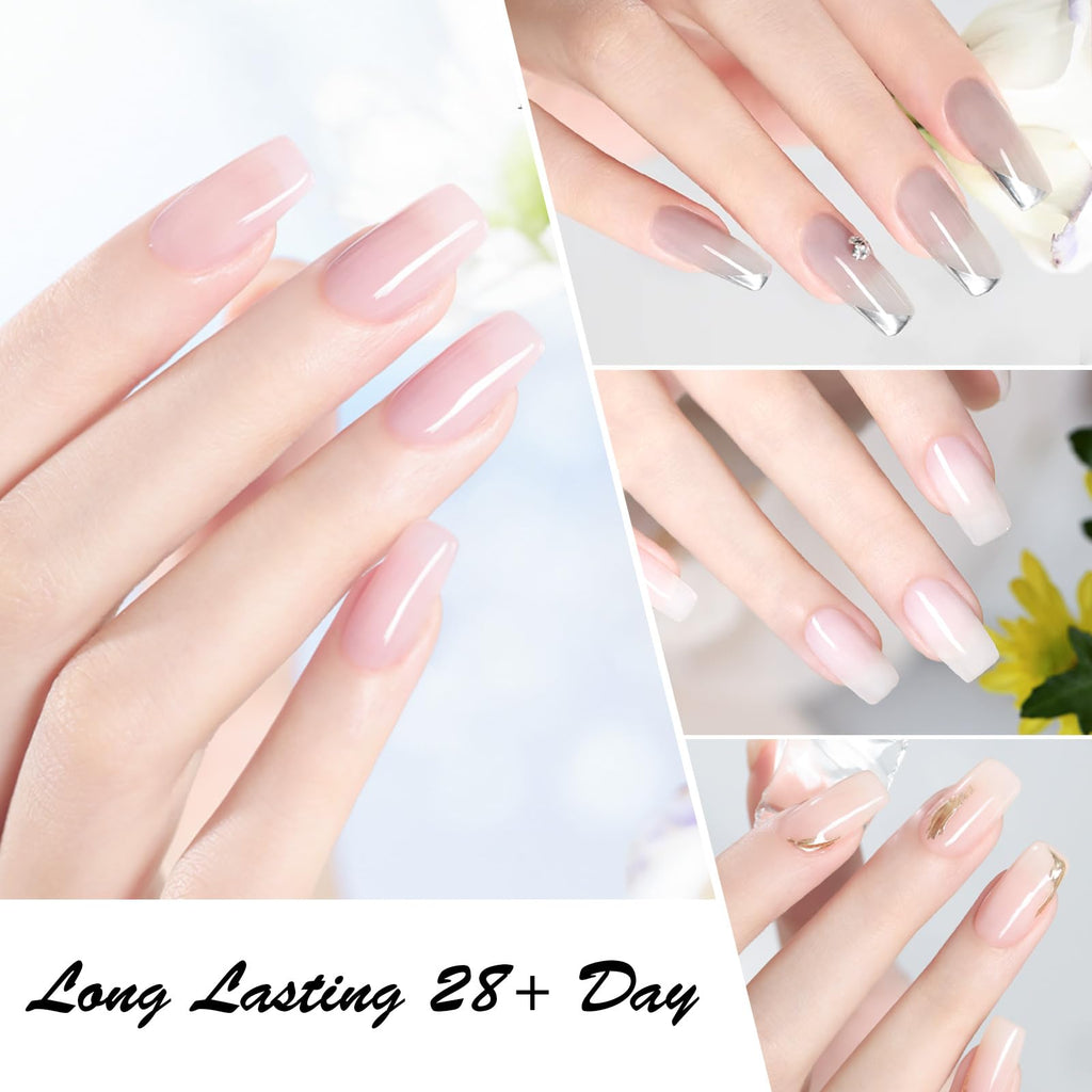 CANNI Jelly Gel Nail Polish Set – 30 Colors (9ml) for French Manicure | Soak Off UV/LED Kit
