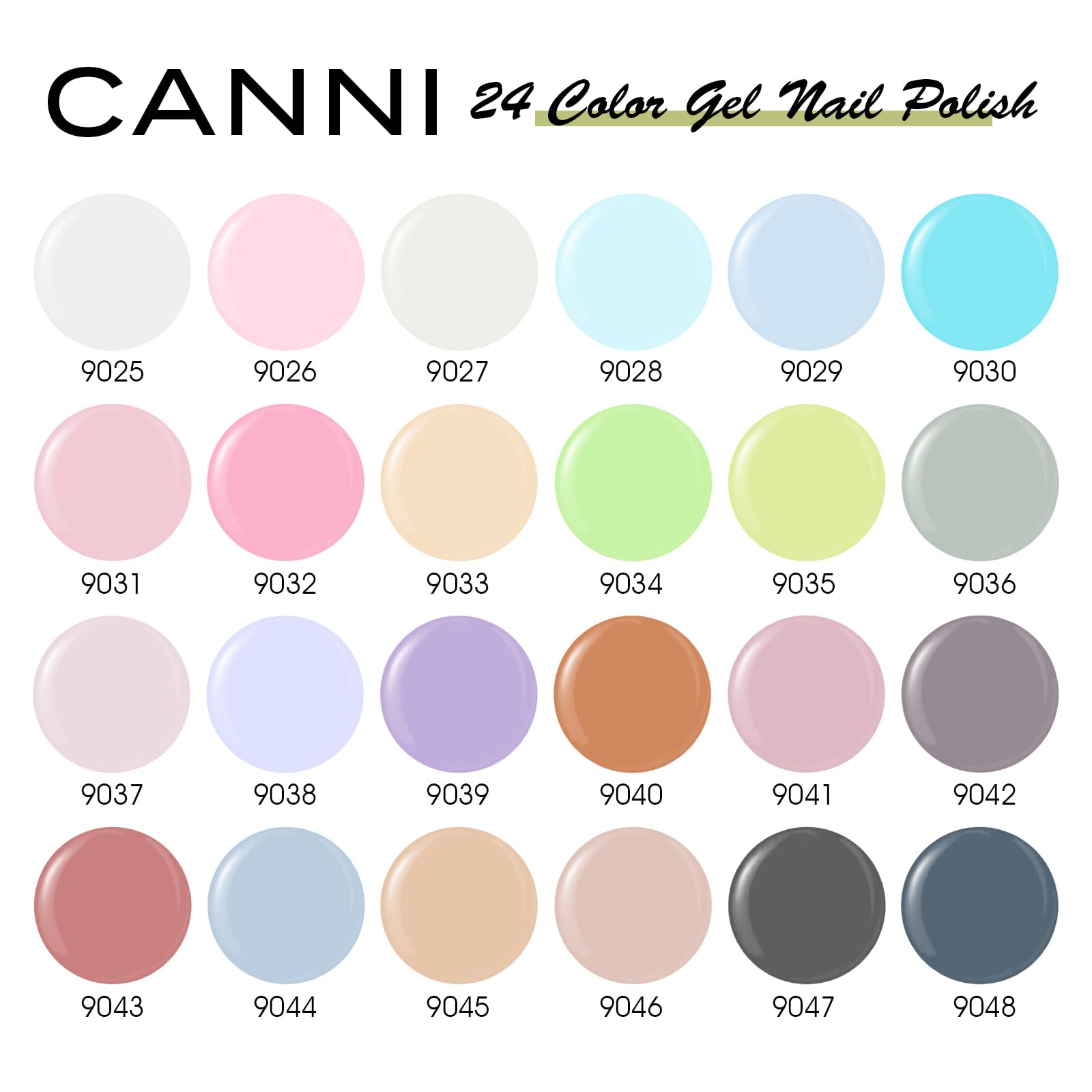 CANNI 30Pcs Gel Nail Polish Set – 9ml Spring & Summer Colors