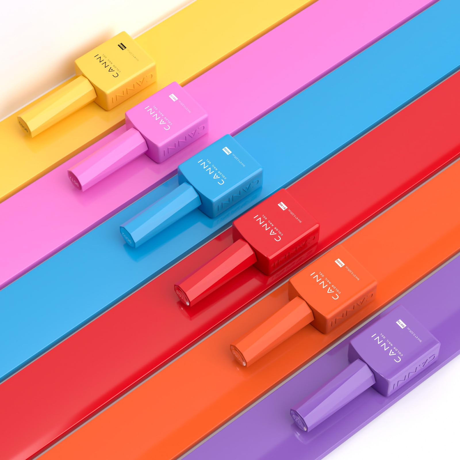 CANNI Gel Nail Polish Set – Bright Rainbow 6 Colors, 9ml | High Gloss UV/LED