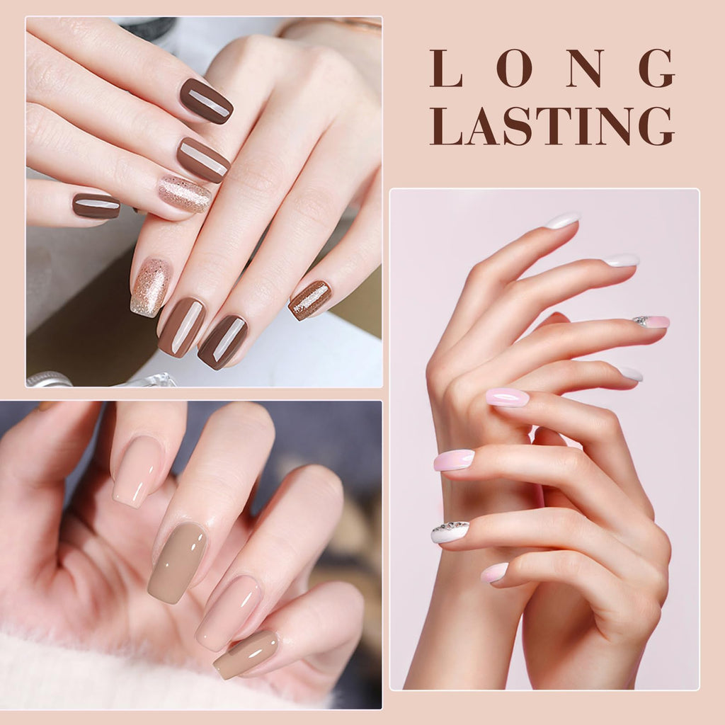 CANNI Gel Nail Polish Kit – 6 Nude Pink Colors (9ml) | Soak-Off Gel Polish Set for DIY Manicure