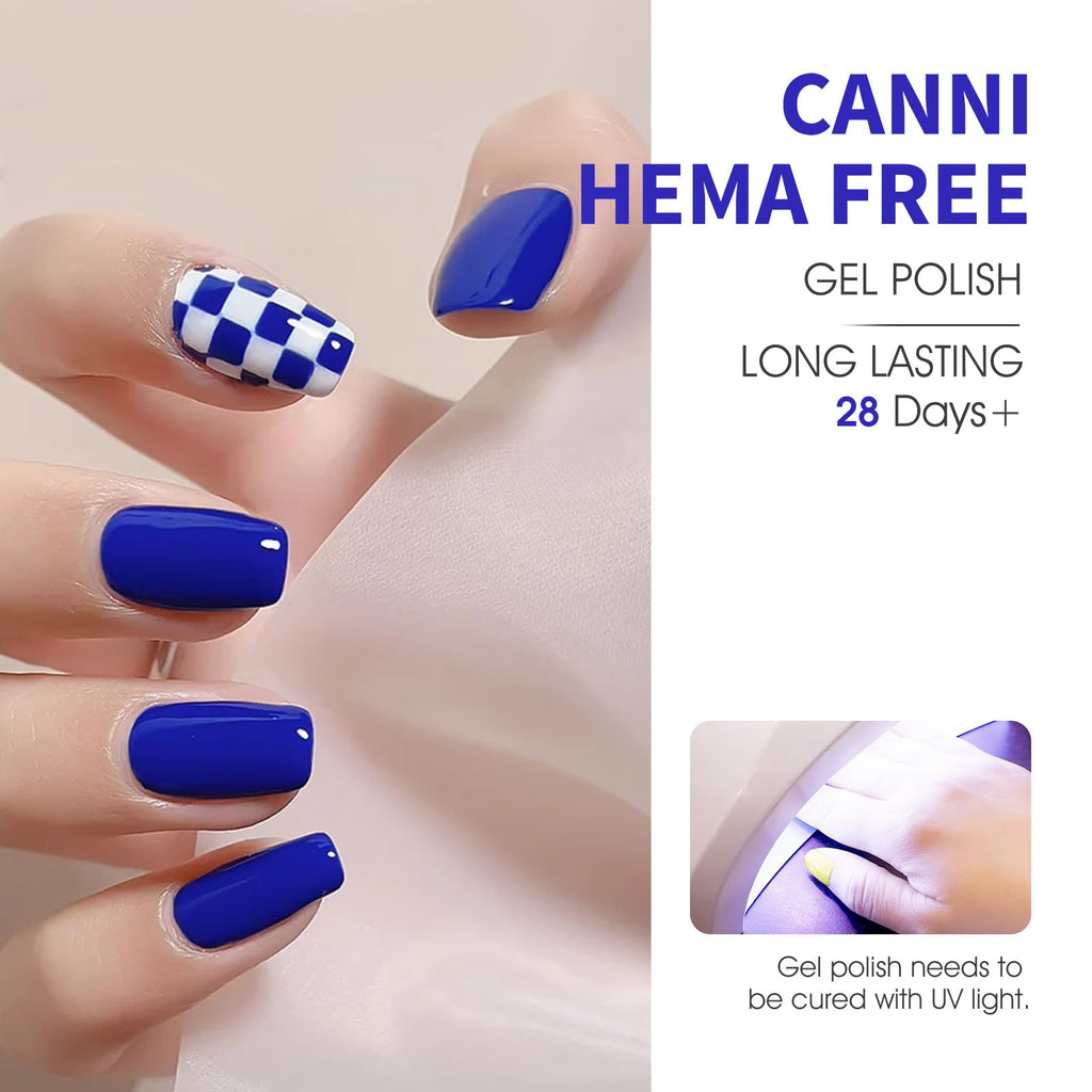 CANNI Gel Nail Polish Set – 6 Classic Colors, HEMA-Free, Soak-Off UV/LED Gel