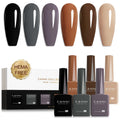 CANNI Gel Nail Polish Set – 6 Winter Neutral Shades (9ml) for DIY Manicure & Salon Nails