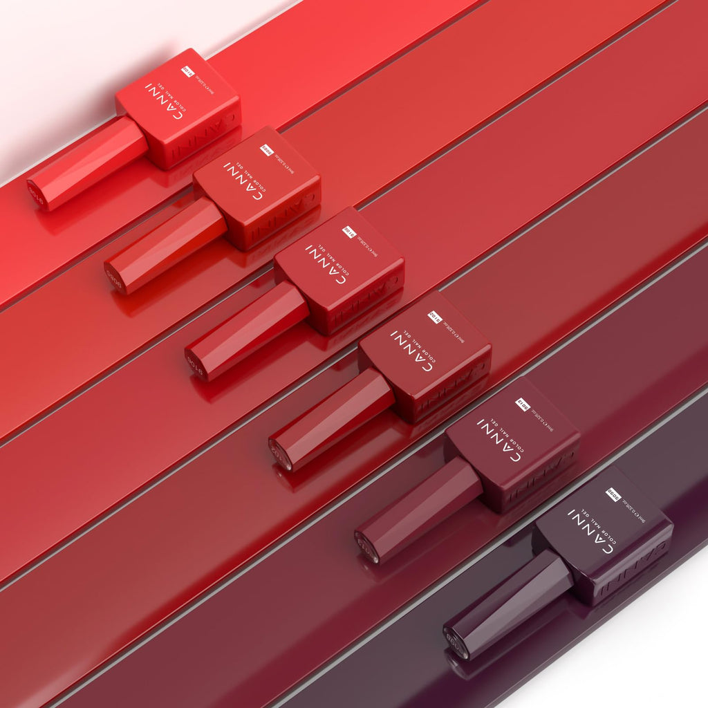 CANNI Red Gel Nail Polish Set – 6 Colors, 9ml | Soak-Off UV/LED Gel Kit