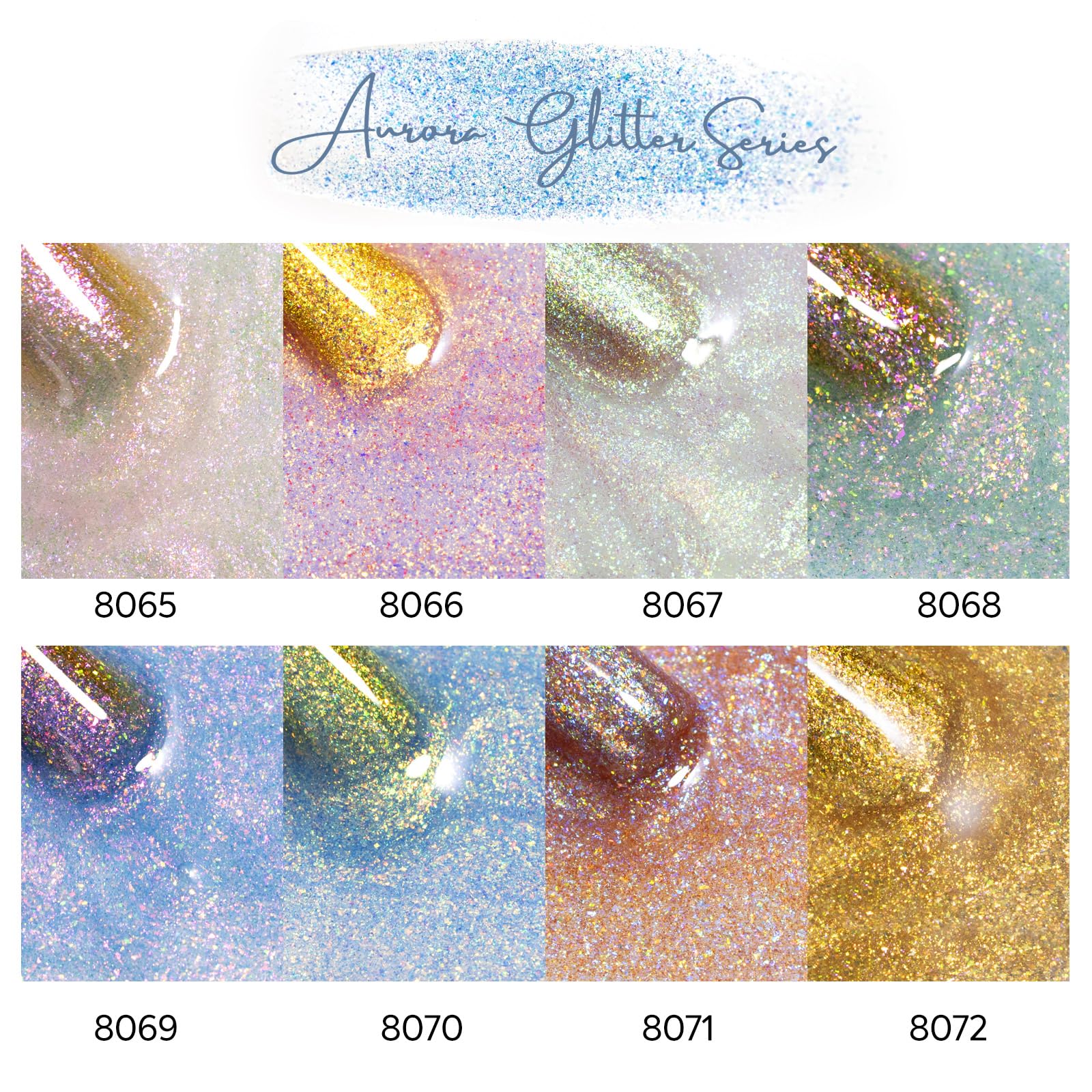 CANNI Glitter Gel Nail Polish Set – 8 Pcs, 9 ml Each, Soak Off, UV/LED Ready