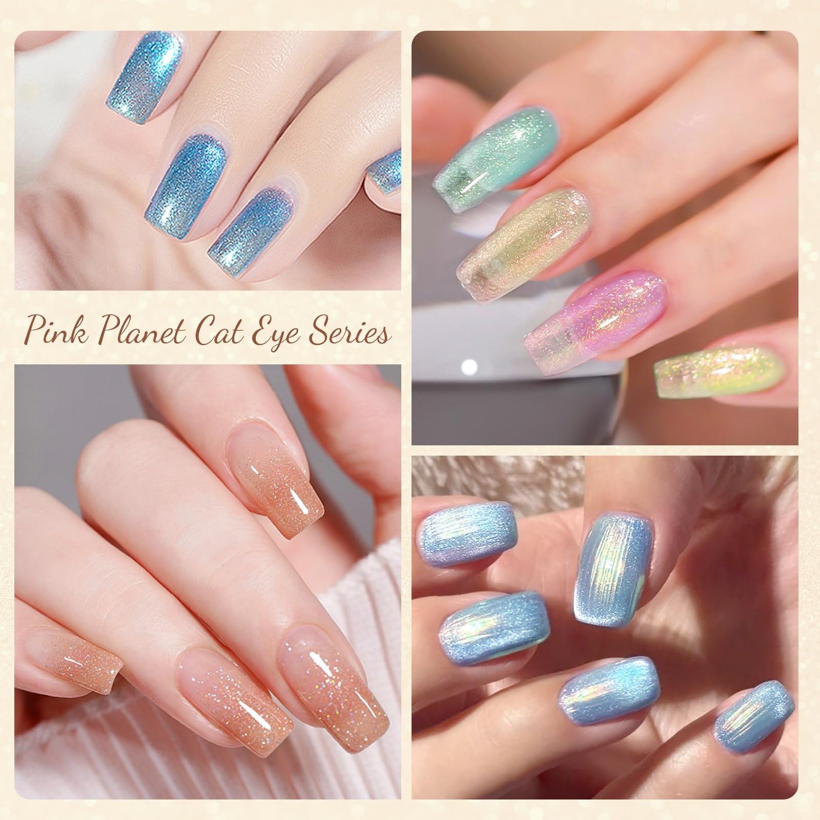 CANNI Glitter Gel Nail Polish Set – 8 Pcs, 9 ml Each, Soak Off, UV/LED Ready