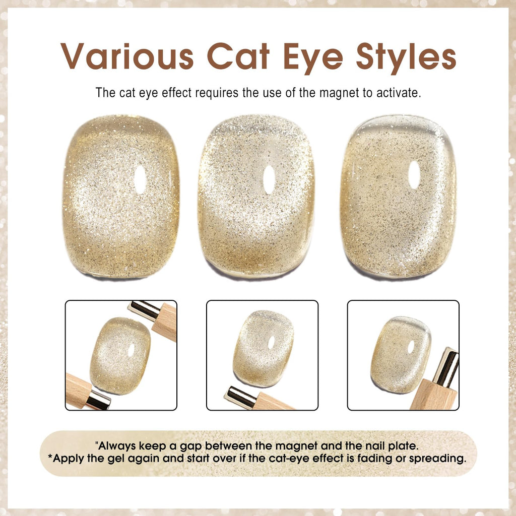 CANNI 8 Pcs 9ml Cat Eye Gel Nail Polish Set – Magnetic Shimmer Colors for DIY Salon Manicures
