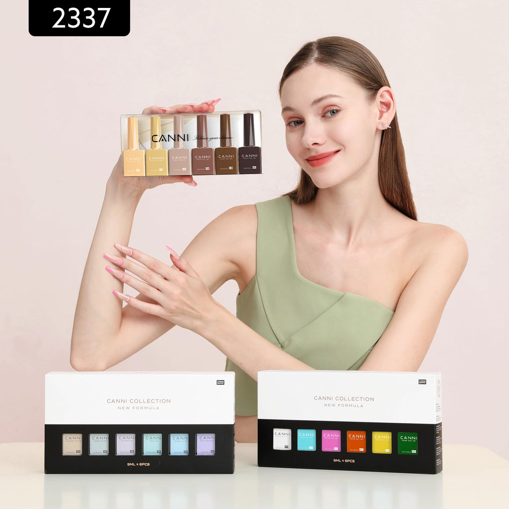 CANNI 6 Colors 9 ml Hema-Free Gel Nail Polish Set – Chocolate Brown Nude Fall Gel Kit