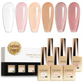 CANNI Jelly Gel Nail Polish Set – 6 Colors, 9ML, Soak Off UV/LED for French Manicure