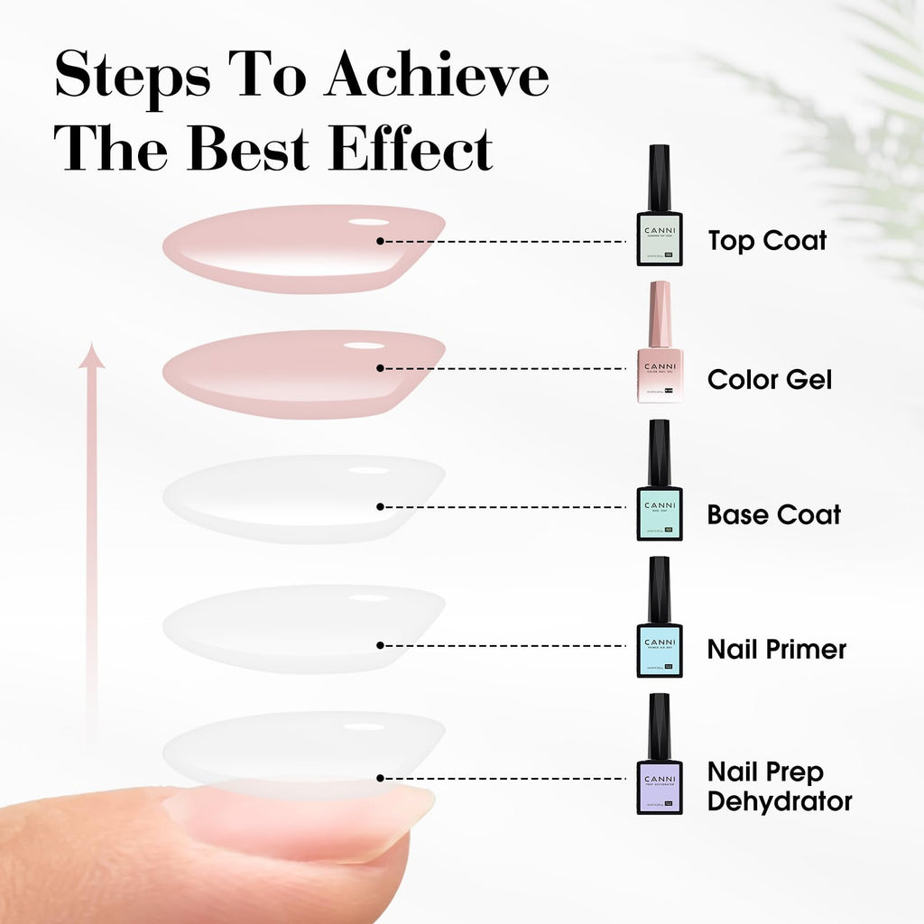 CANNI Jelly Gel Nail Polish Set — 6 Neutral Colors, 9ml Each