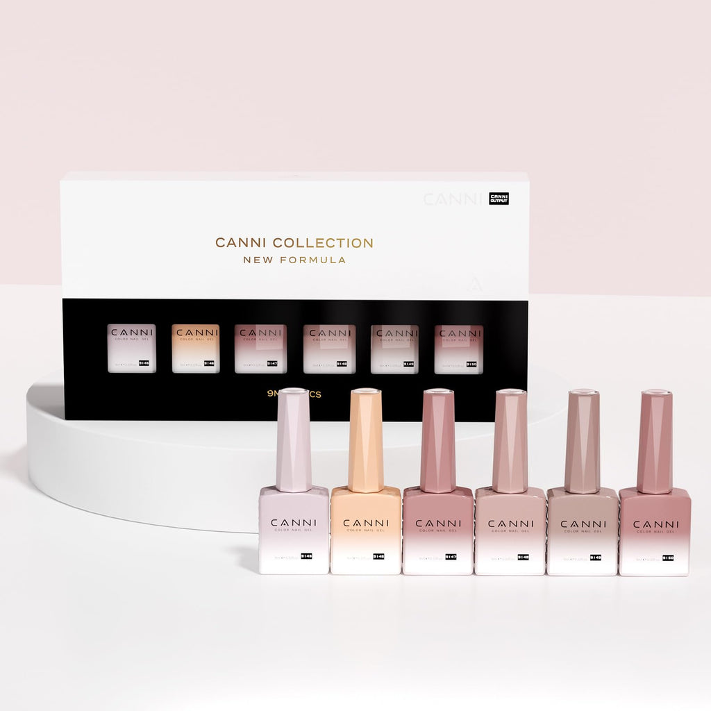 CANNI Jelly Gel Nail Polish Set — 6 Neutral Colors, 9ml Each