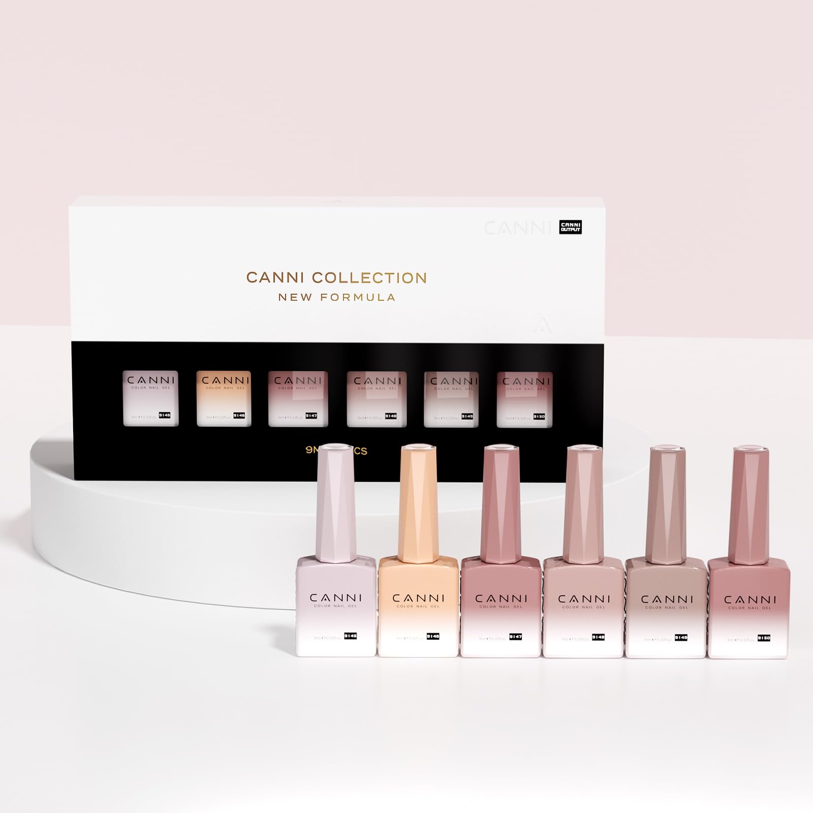 CANNI Jelly Gel Nail Polish Set — 6 Neutral Colors, 9ml Each