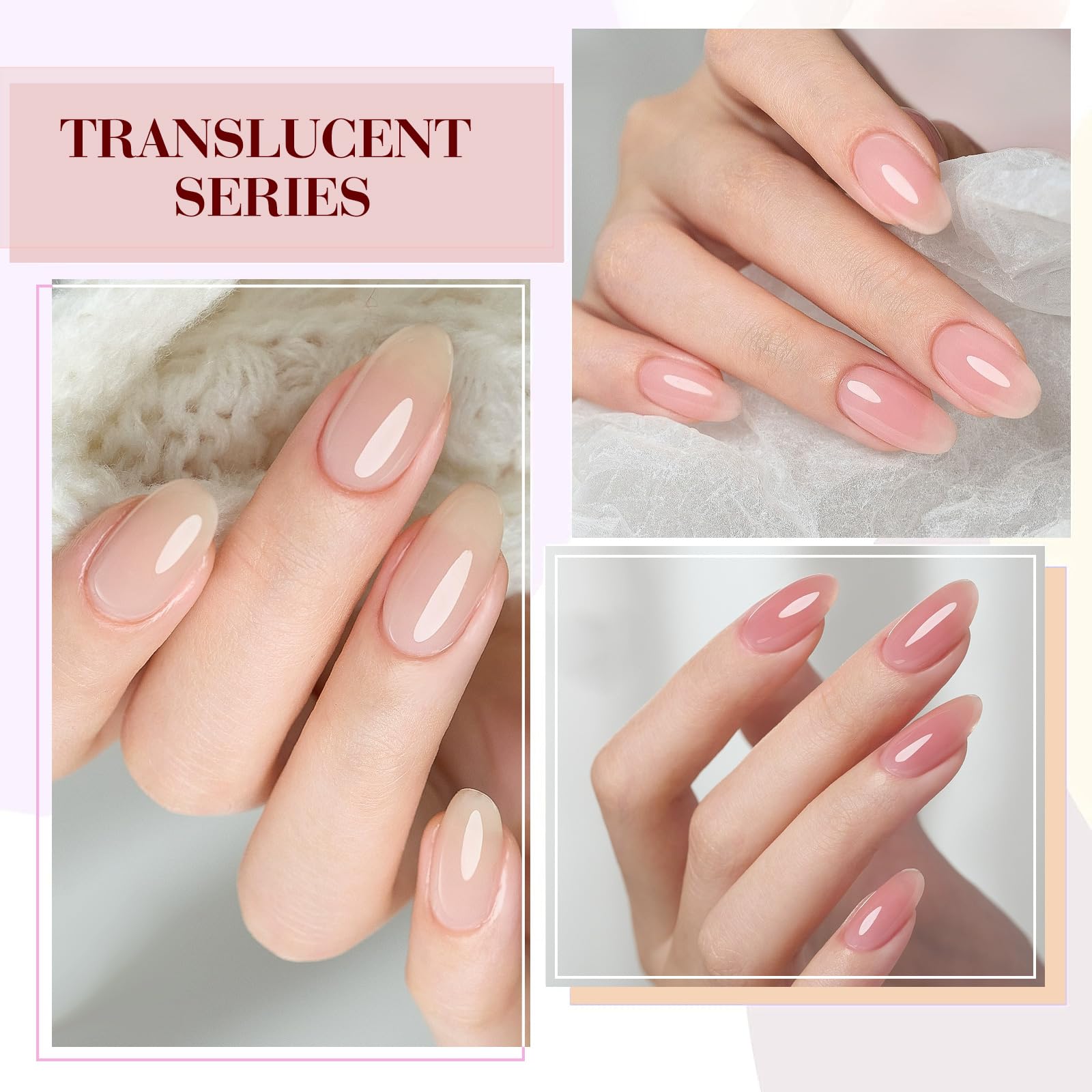 CANNI Jelly Gel Nail Polish Set — 6 Neutral Colors, 9ml Each