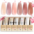 CANNI 6pcs 9ml Jelly Nude Pink Gel Nail Polish Set – HEMA-Free, Long-Lasting Gel Kit