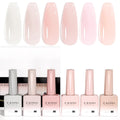 CANNI Jelly Nude Pink Gel Nail Polish Set – 6x9ml Soak-Off LED Gel Kit, Neutral Milky Shades