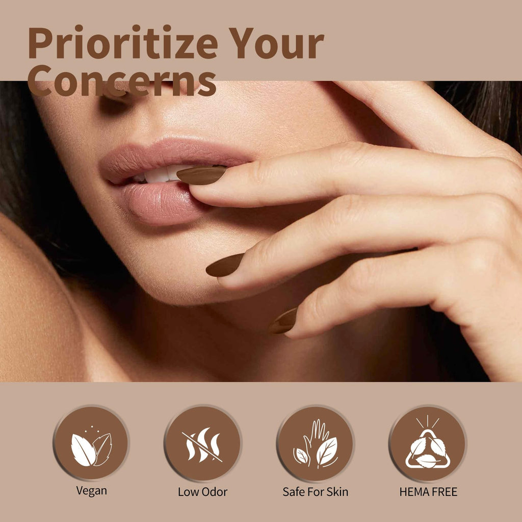 CANNI 6 Colors 9 ml Hema-Free Gel Nail Polish Set – Chocolate Brown Nude Fall Gel Kit