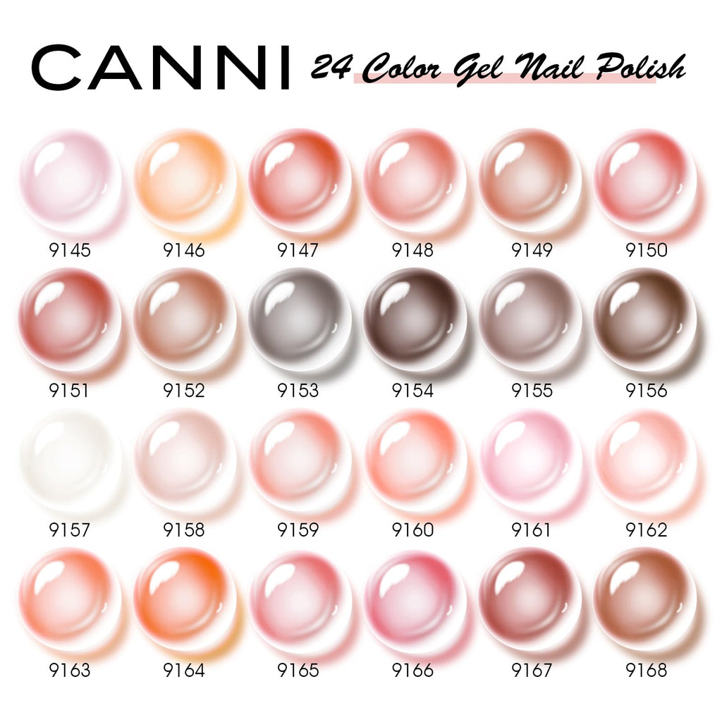 CANNI Jelly Gel Nail Polish Set – 30 Colors (9ml) for French Manicure | Soak Off UV/LED Kit