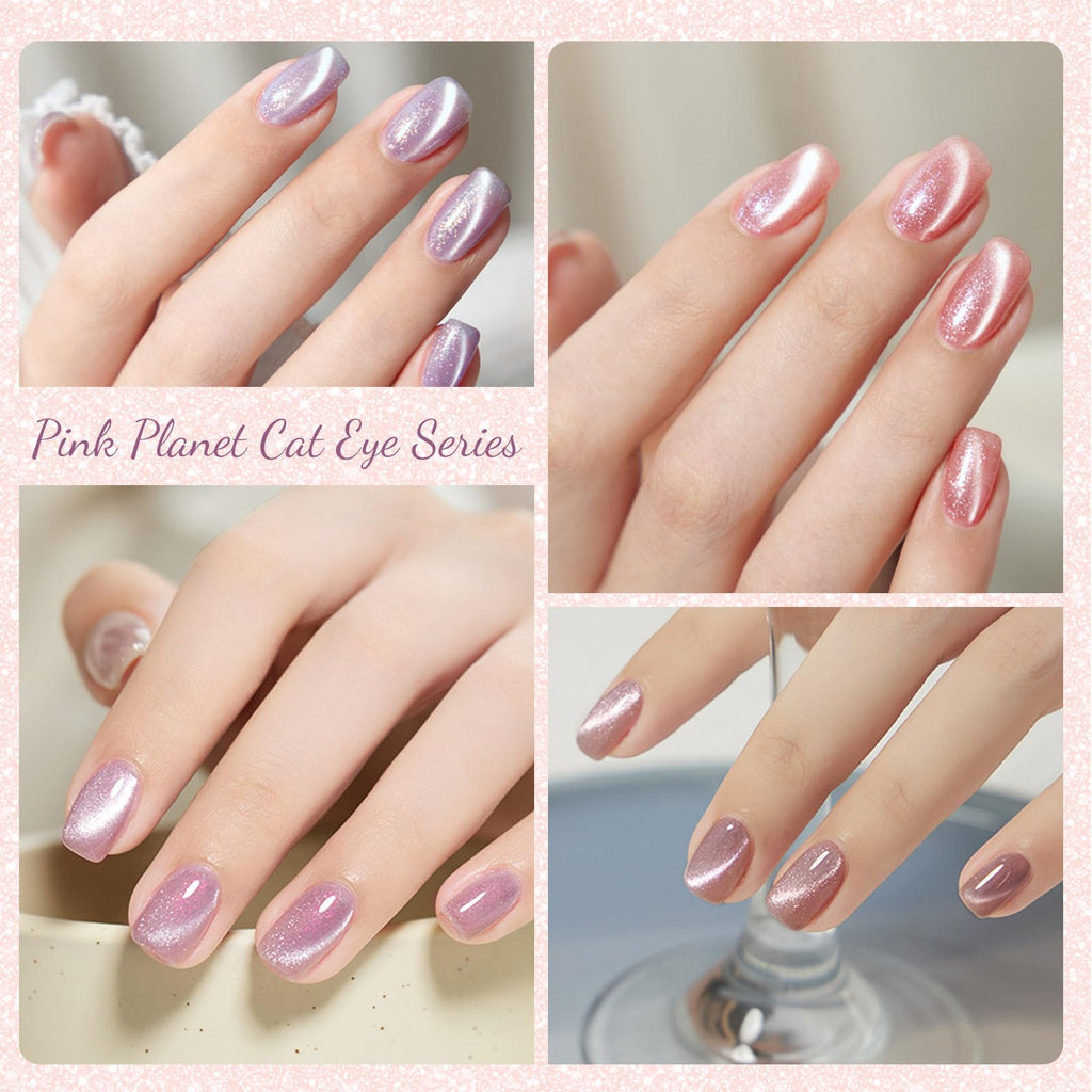 CANNI 8-Pcs Cat Eye Gel Nail Polish Set – 9ml Magnetic Shimmer Colors Kit