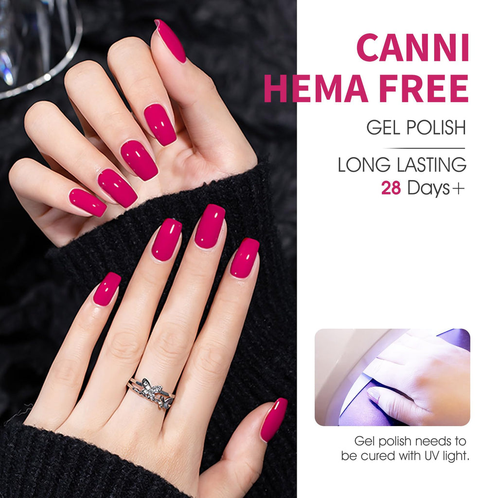 CANNI Pink Gel Nail Polish Set – 6 Soft Rose & Light Pink, 9ml, Soak-Off UV/LED