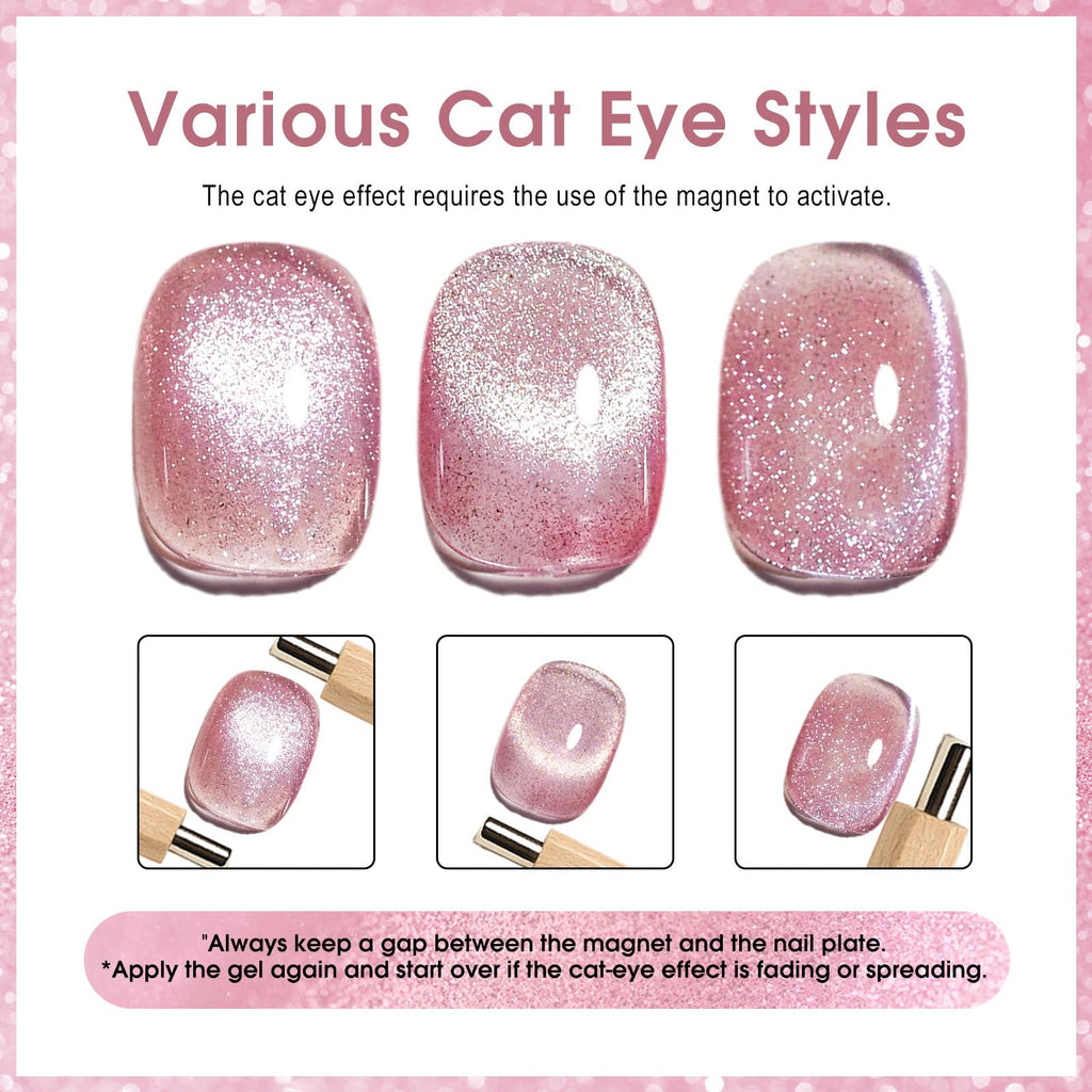 CANNI 8-Pcs Cat Eye Gel Nail Polish Set – 9ml Magnetic Shimmer Colors Kit