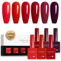 CANNI Red Gel Nail Polish Set – 6 Colors, 9ml | Soak-Off UV/LED Gel Kit
