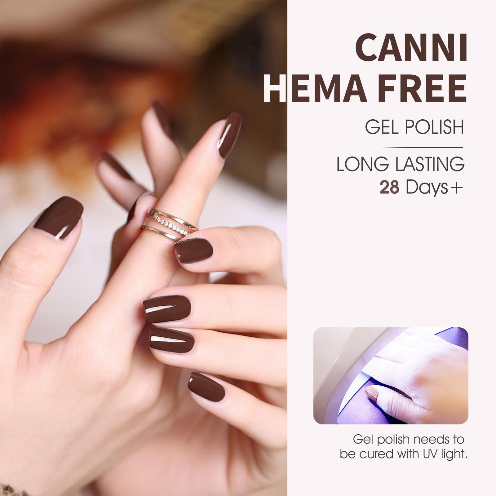 CANNI 6 Colors HEMA-Free Brown Gel Nail Polish Set - 9 ml