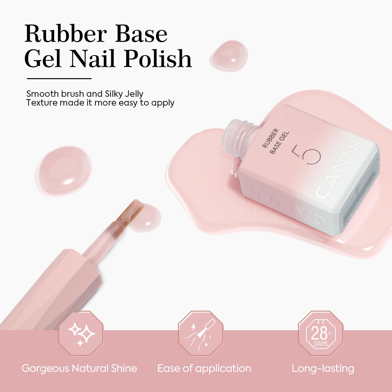 CANNI Rubber Base Gel Nail Polish Set – 6x9ml, Soak-Off, At-Home Salon Kit