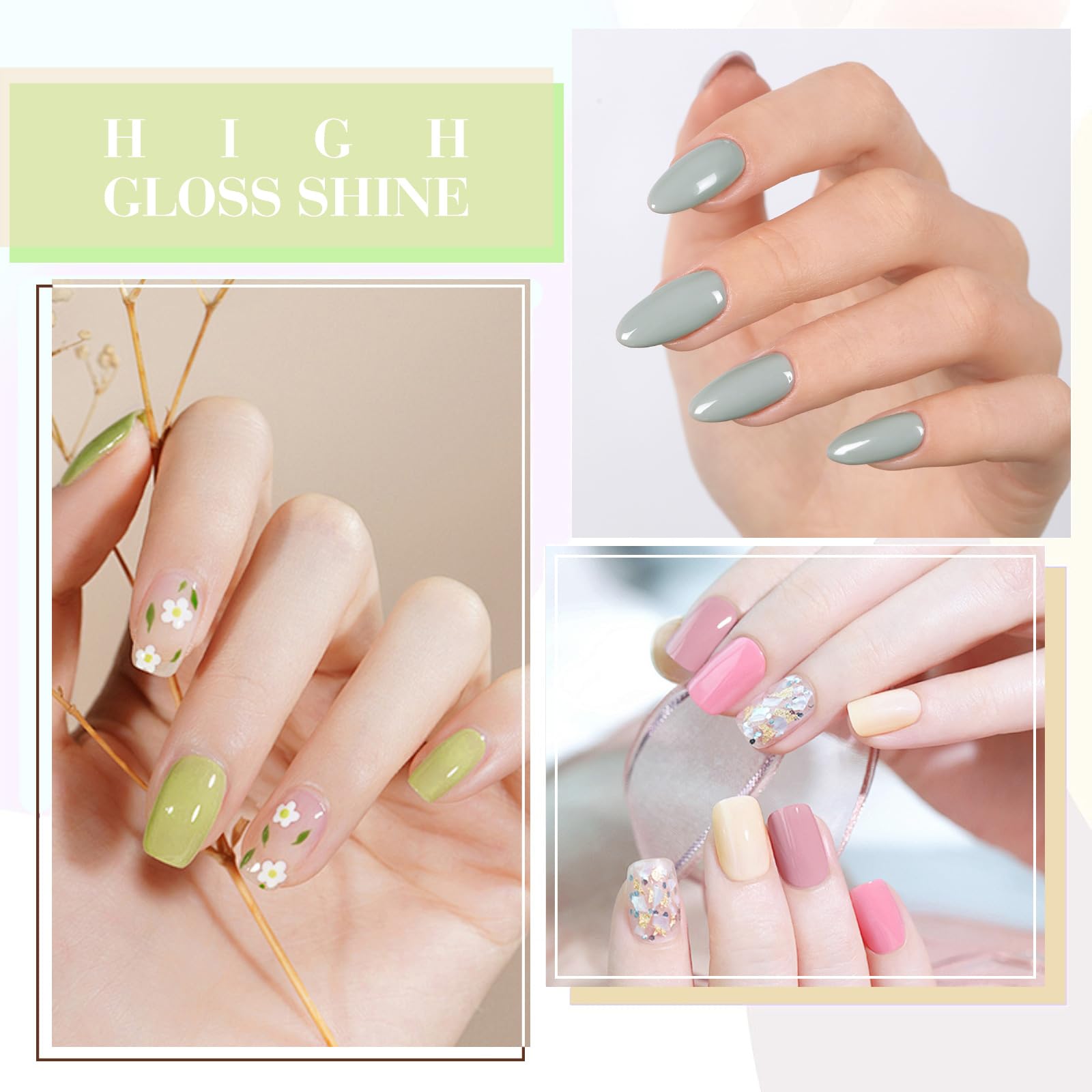 CANNI 6-Piece 9ml Pastel Gel Nail Polish Set – HEMA-Free, Long-Lasting Candy Colors