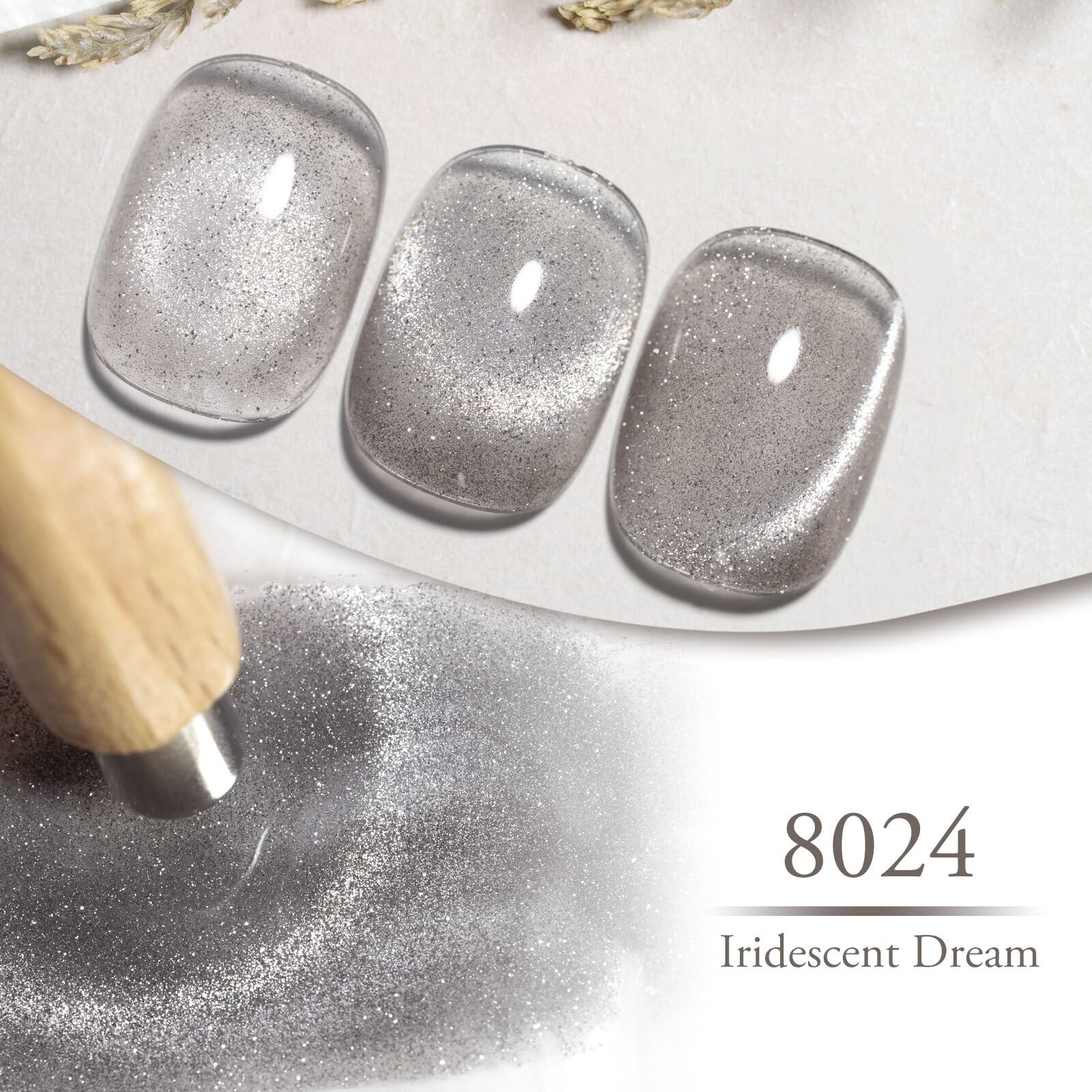 CANNI 8-Piece Cat Eye Gel Nail Polish Set – 9ml Magnetic Shimmer Colors