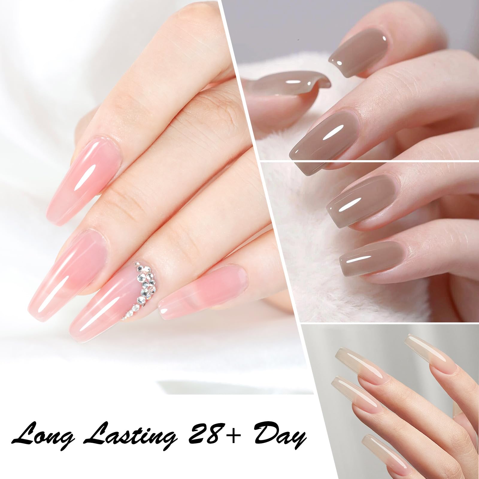 CANNI Jelly Gel Nail Polish Set – 30 Colors (9ml) for French Manicure | Soak Off UV/LED Kit