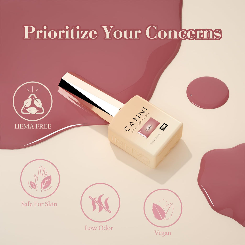 CANNI Brown Jelly Gel Nail Polish Set – 6 Translucent Coffee & Mocha Shades (9ML) | Soak-Off UV/LED