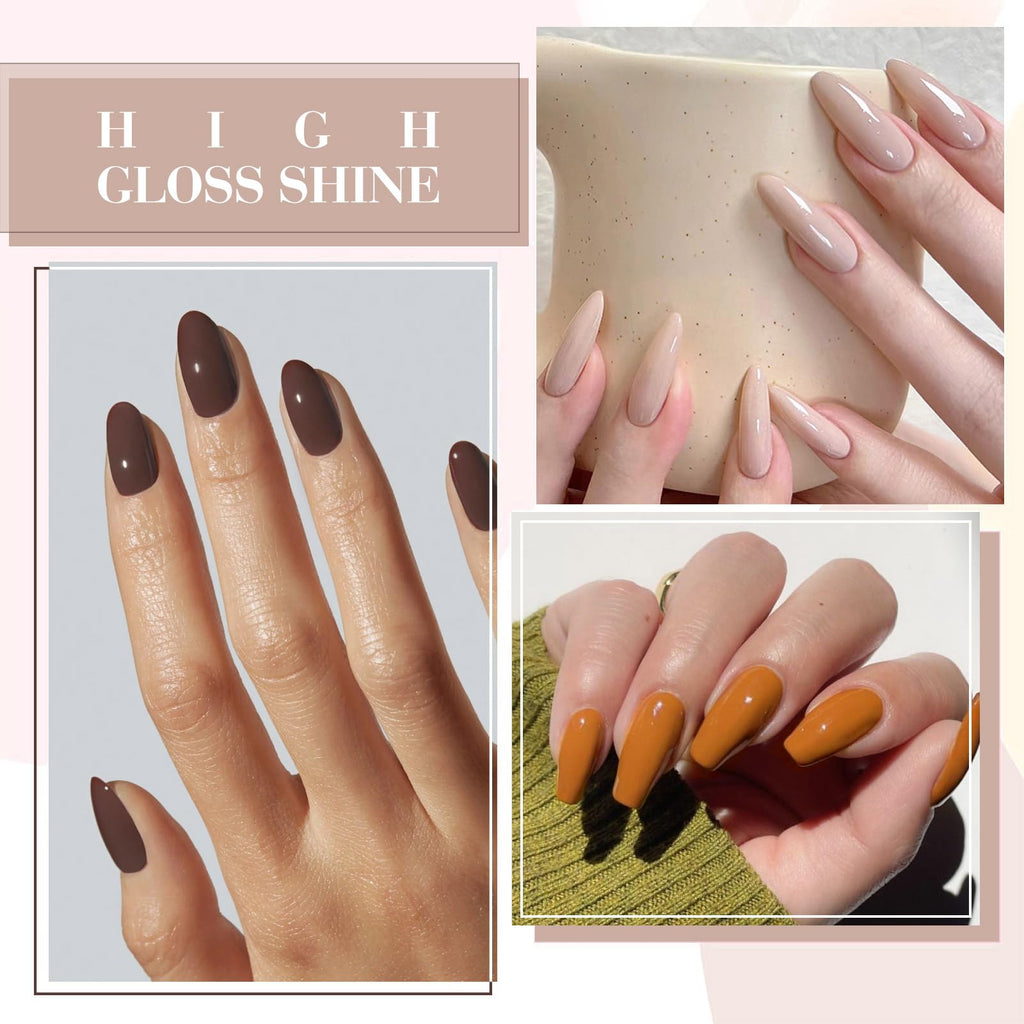 CANNI 6 Colors HEMA-Free Brown Gel Nail Polish Set - 9 ml