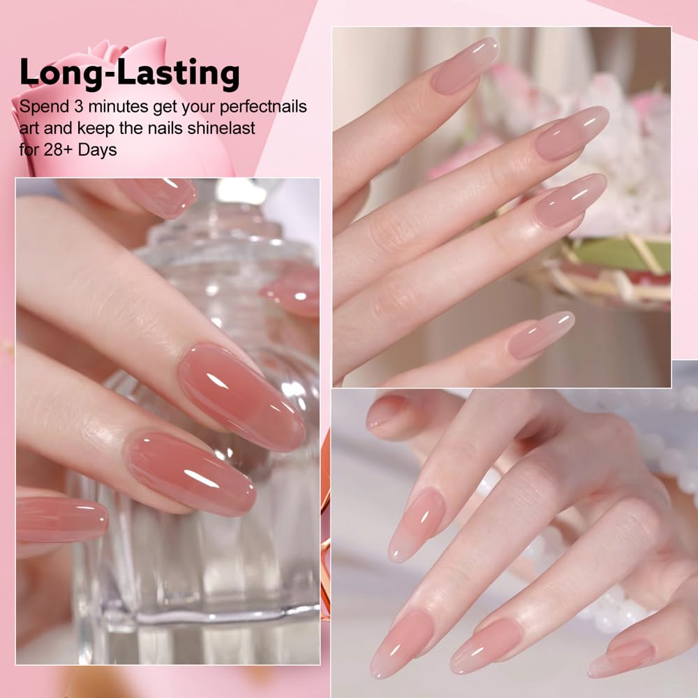 CANNI CC3 Jelly Gel Nail Polish Set - 30Pcs Hema-Free, High-Gloss, Soak Off UV