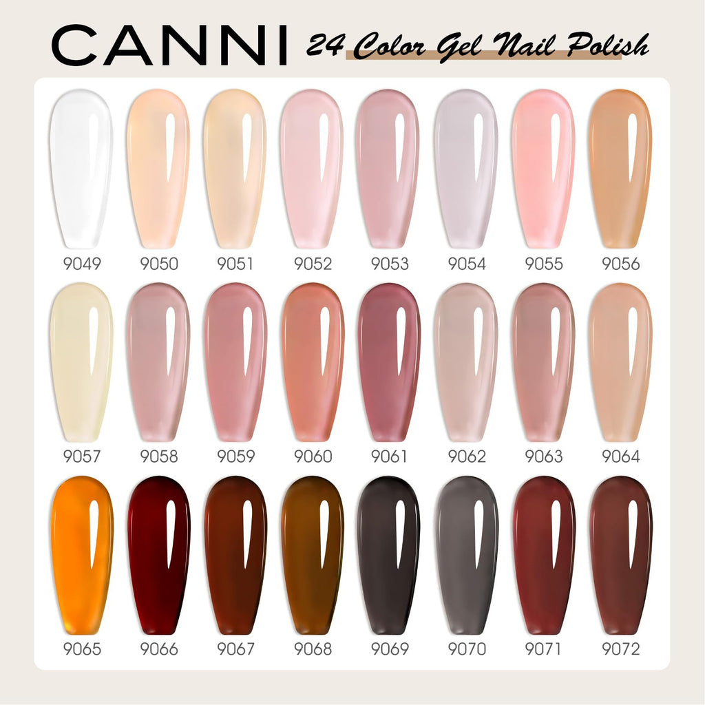 CANNI CC3 Jelly Gel Nail Polish Set - 30Pcs Hema-Free, High-Gloss, Soak Off UV