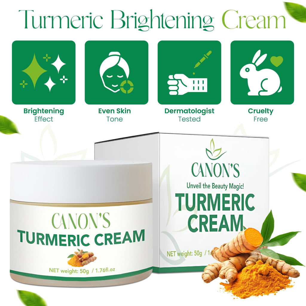 Canon’s Beauty Collection Lightweight Vitamin C Turmeric Face Cream – Daily Hydration Moisturizer (1.76 fl oz)