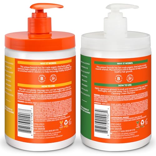 Cantu Shea Butter Shampoo & Conditioner for Natural Hair – Sulfate-Free Hydration (25 fl oz, Pack of 2)