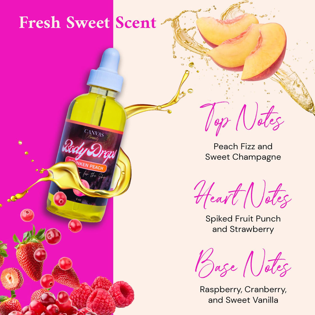 Canvas Beauty Body Drops Drunken Peach | Coconut & Jojoba Oils