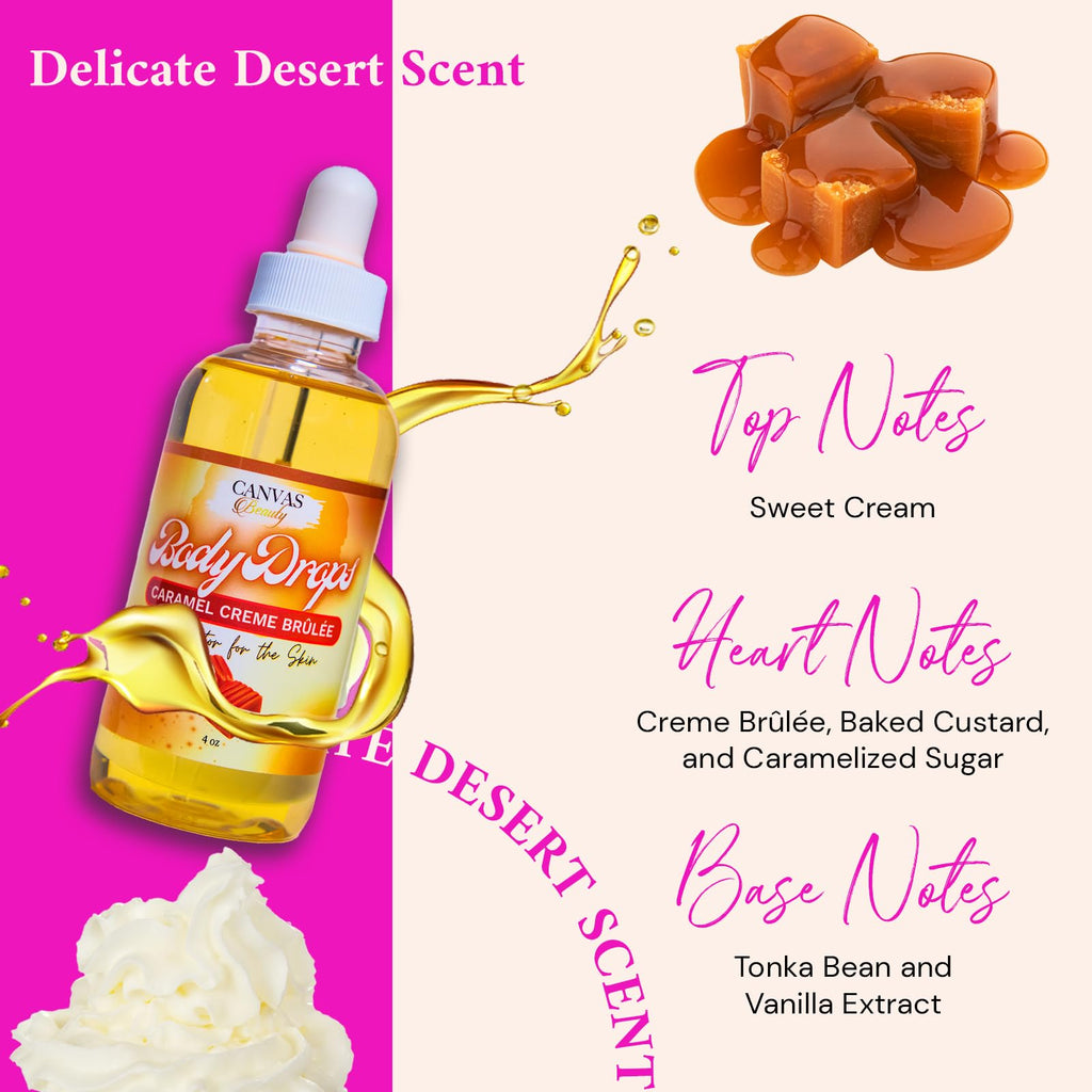 Canvas Beauty Body Drops Creme Brulee - Deep Hydration with Coconut & Jojoba