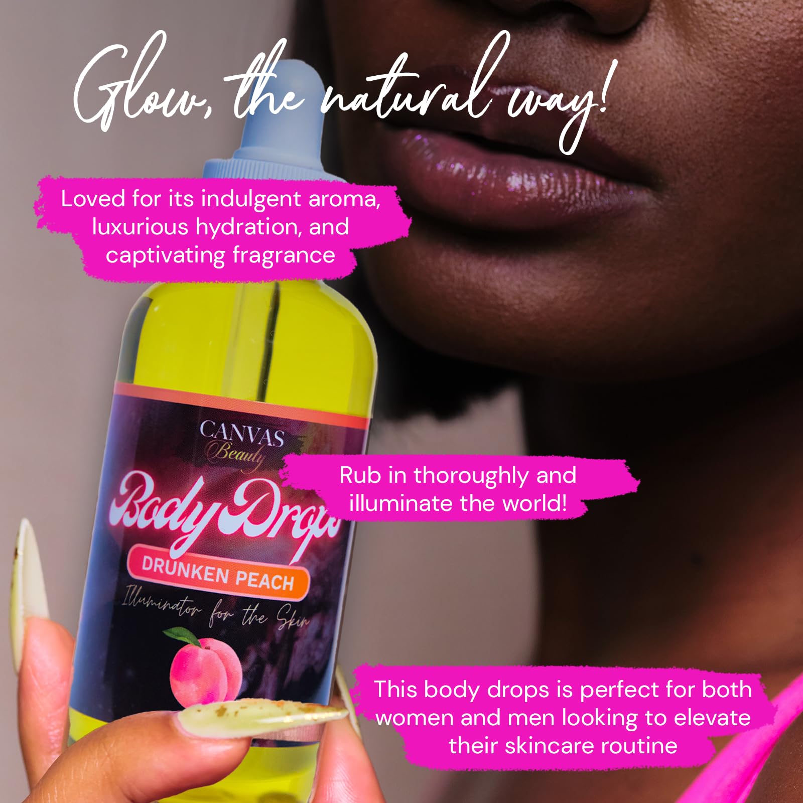 Canvas Beauty Body Drops Drunken Peach | Coconut & Jojoba Oils