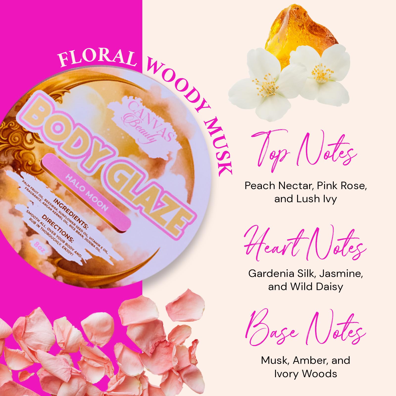Canvas Beauty Body Glaze Halo Moon — Non-Greasy Hydration for Soft, Glowing Skin