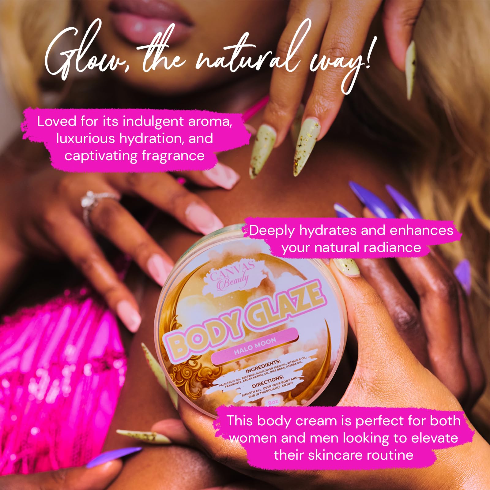 Canvas Beauty Body Glaze Halo Moon — Non-Greasy Hydration for Soft, Glowing Skin