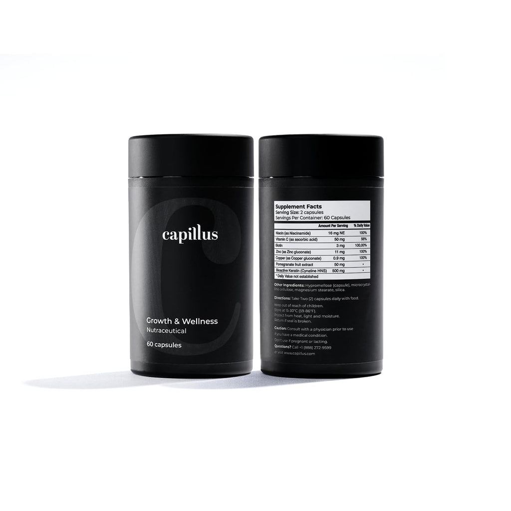 Capillus Hair Growth Vitamins – Biotin, Keratin & Cynatine HNS, 60 Capsules