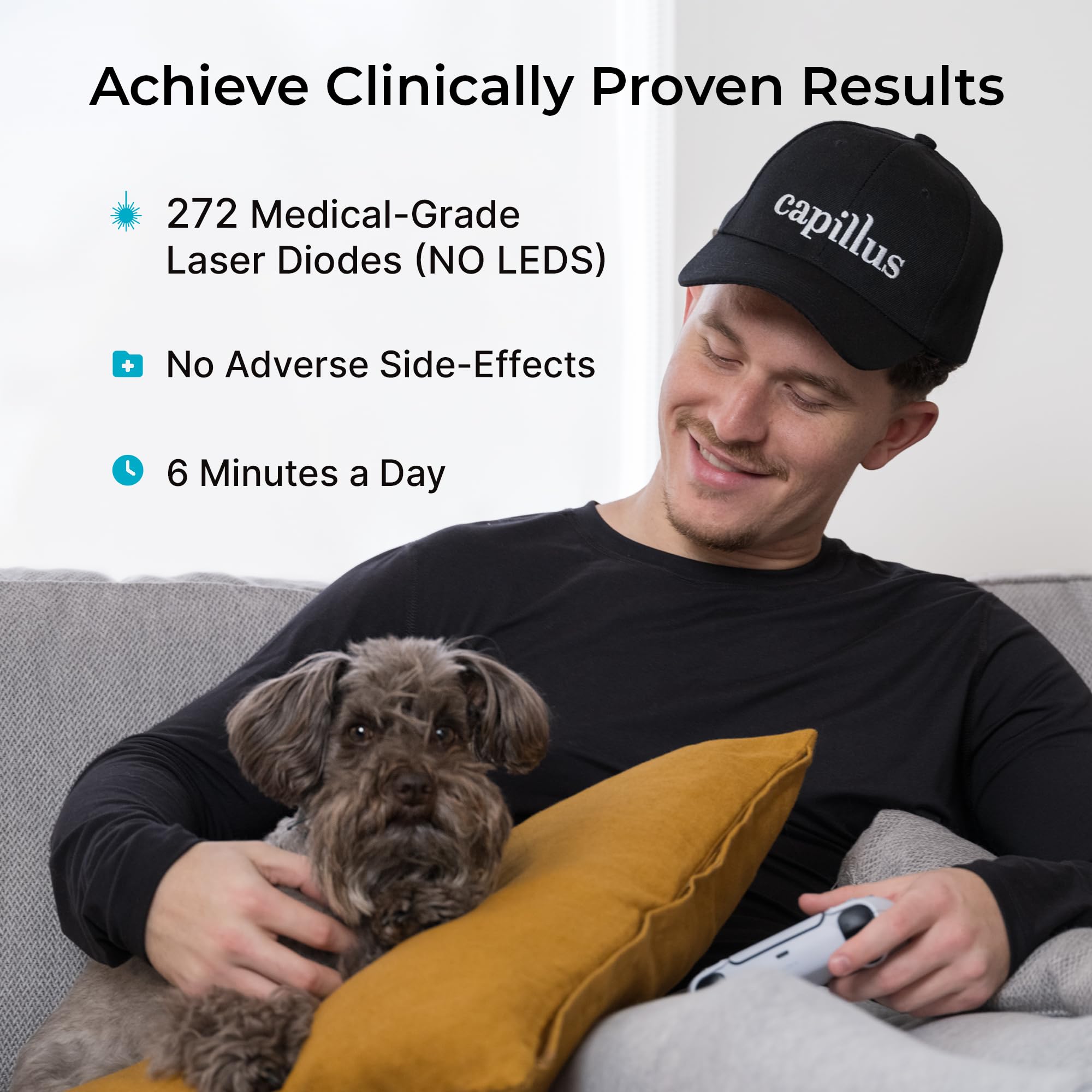 Capillus PRO Red Light Cap for Hair Regrowth — 272 Lasers, FDA Cleared, Bluetooth