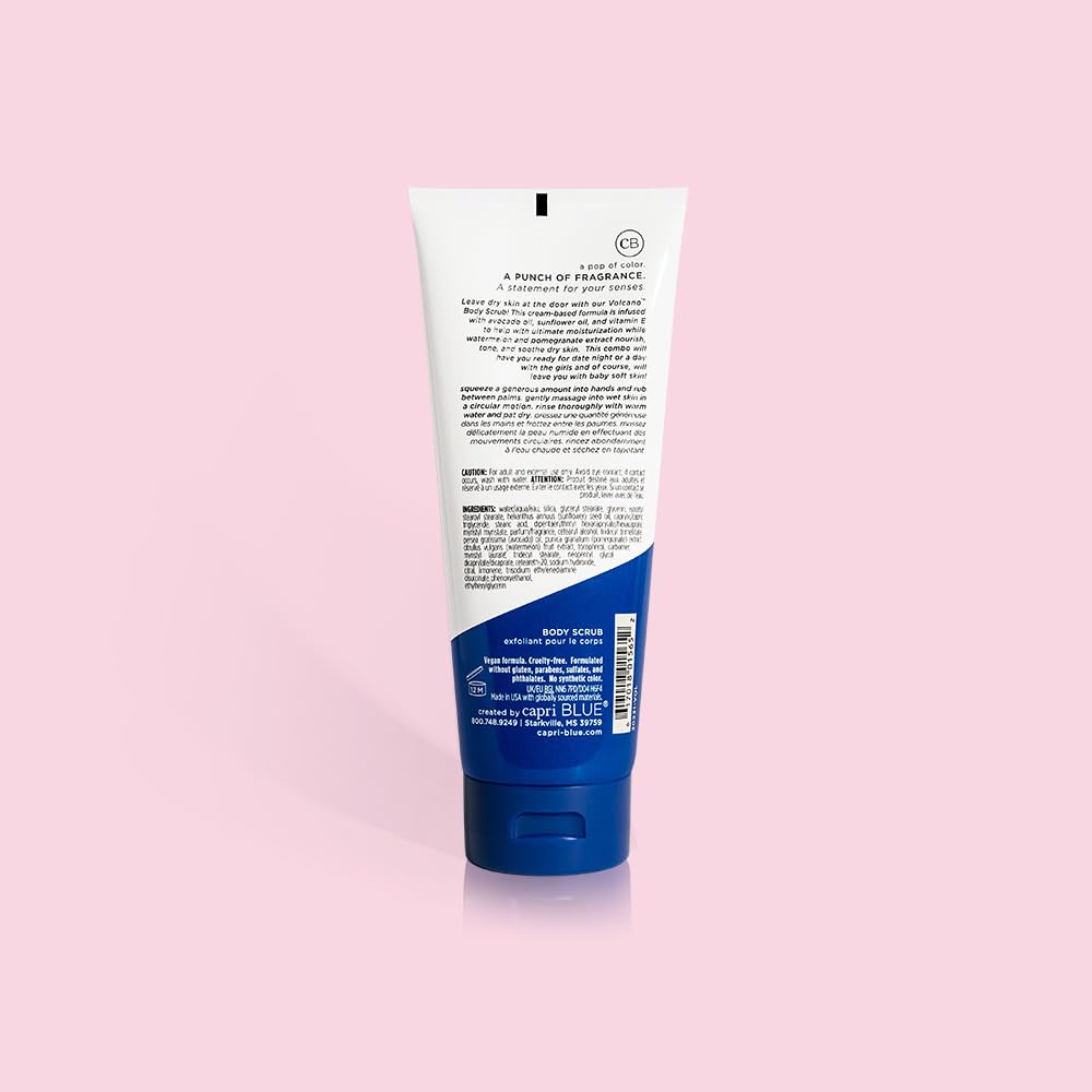 Capri Blue Volcano Body Scrub – Exfoliating Moisturizer with Tropical Fruit & Sugared Citrus (7 fl oz)