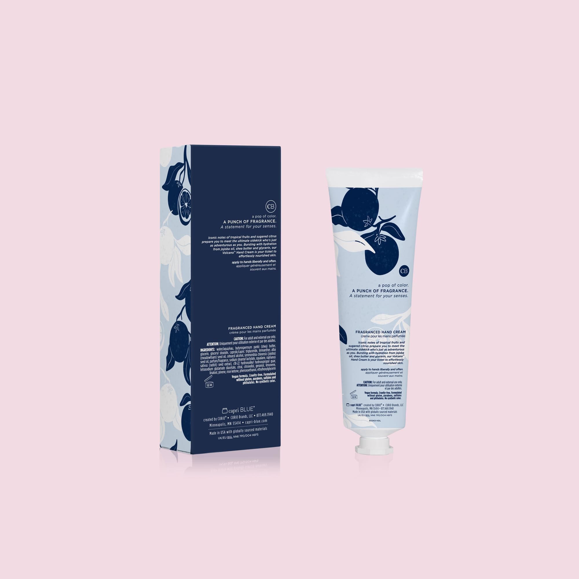 Capri Blue Flora Edit Hand Cream Travel Size — Volcano Scent, Jojoba Oil & Shea Butter