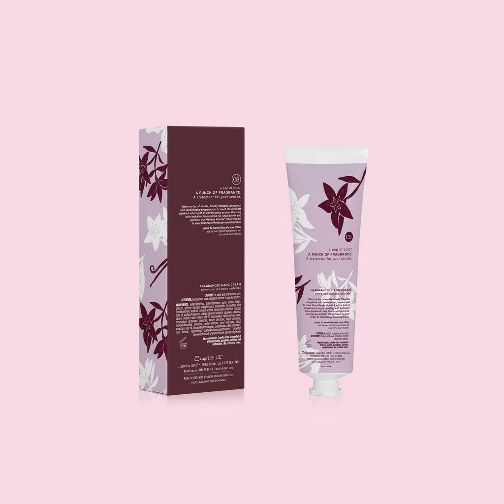 Capri Blue Moisturizing Hand Cream Travel Size Havana Vanilla – Flora Edit Collection | 3 oz