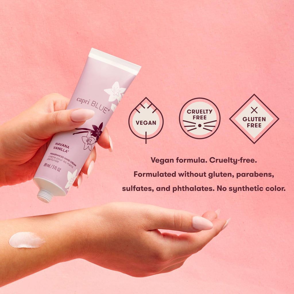 Capri Blue Havana Vanilla Flora Edit Travel-Size Hand Creams – 2-Pack with Jojoba & Shea