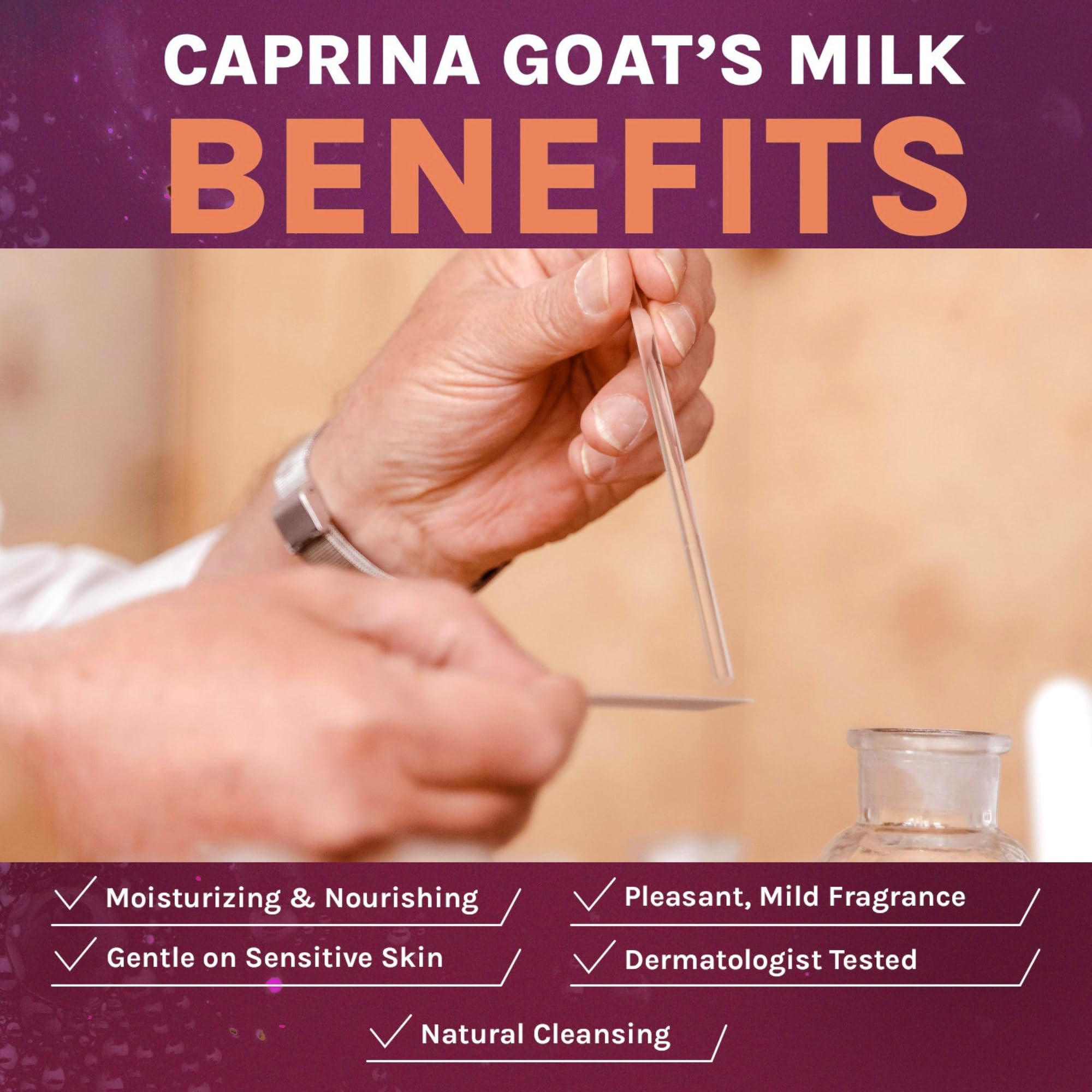 Caprina Fresh Goat's Milk Bar Soap ORIGINAL — 4-Pack, 5 oz Bars with Vitamins A, B2 & B3 | Moisturizing Hand & Body